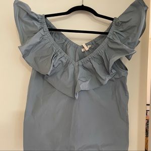 Rebecca Taylor Short-Sleeved Blue Blouse